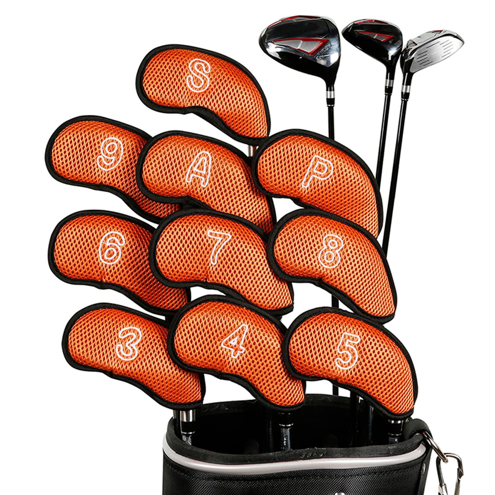 10x Golf Club Headcovers with Large Number Mark Golf Training Equipment Protector Cases Golf Iron Covers Set for Putters Golfers Display