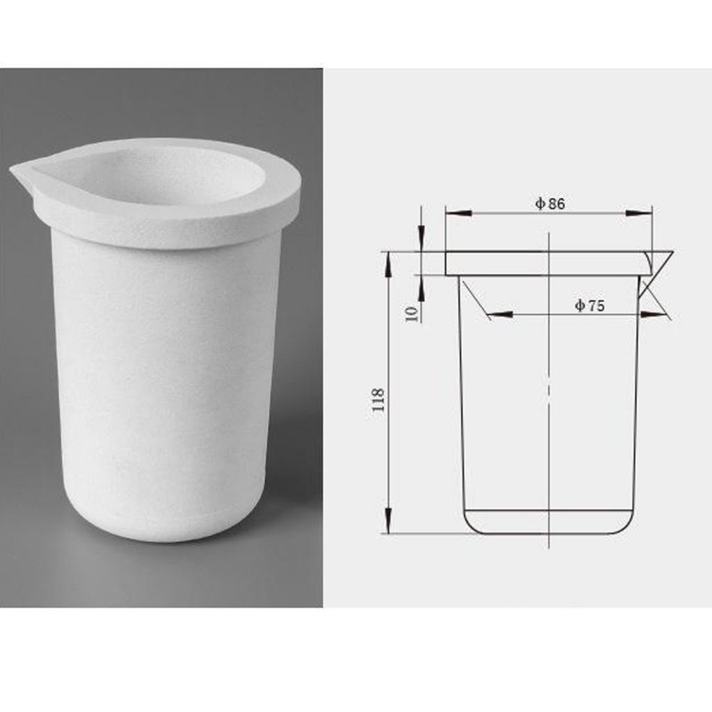 3pcs 2kg Quartz Silica Melting Crucible Pot Cup Metal Gold Silver Casting