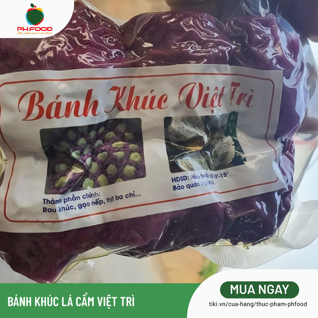 - Bánh Khúc Lá Cẩm Việt Trì - Túi 10 Cái - Đông Lạnh