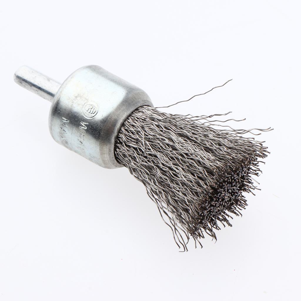 3pcs Crimped Pen Wire Brush Polishing Wire Brush Rust Paint Removal Tool