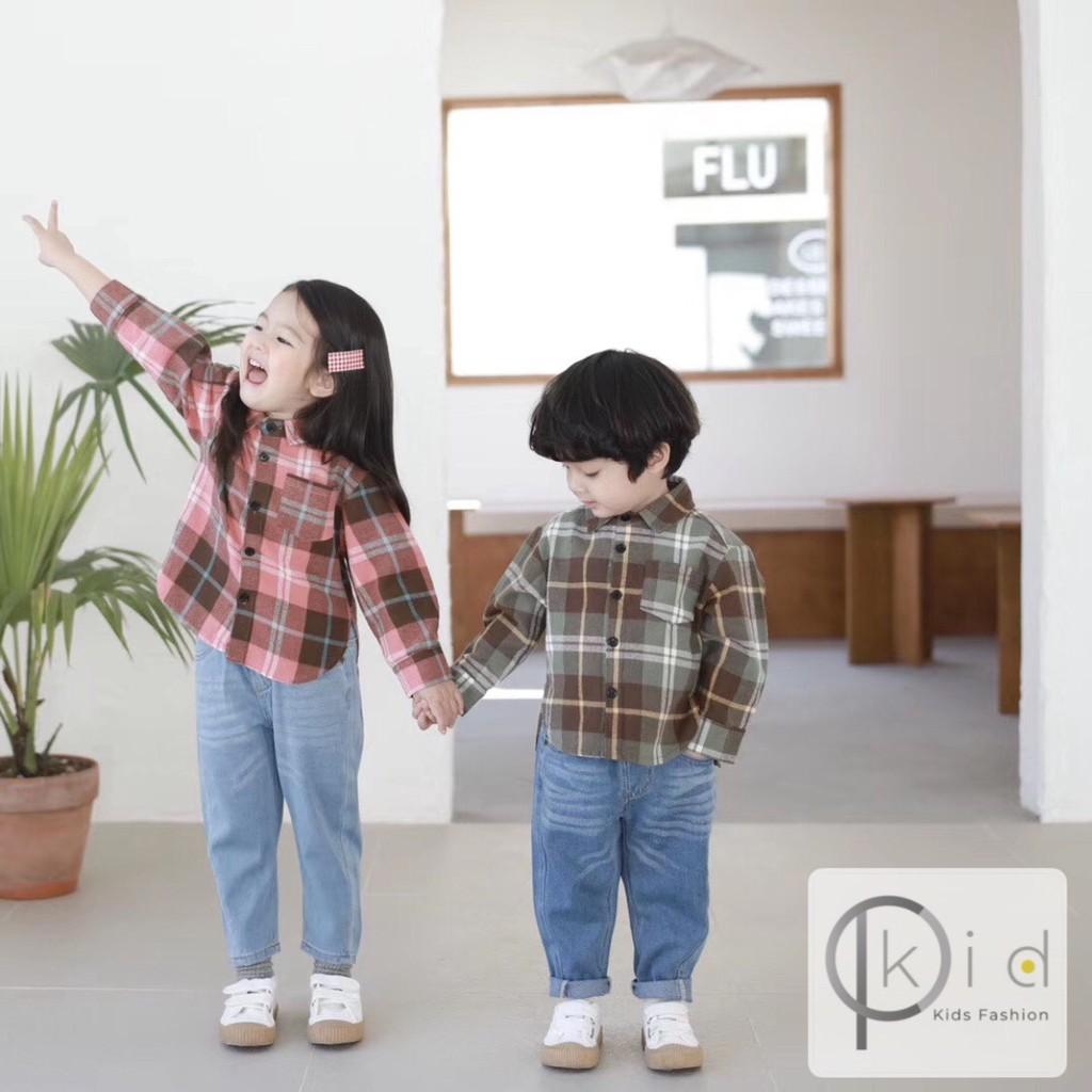 ÁO SƠ MI CARO 2 TÚI- CPKID - BAO CHẤT BÉ YÊU - THỜI TRANG TRẺ EM PHONG CÁCH HÀN QUỐC