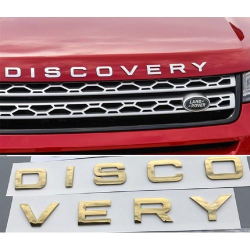 Tem dán trang trí xe ô tô ,tem dán chữ DISCOVERY màu vàng,bạc, đen