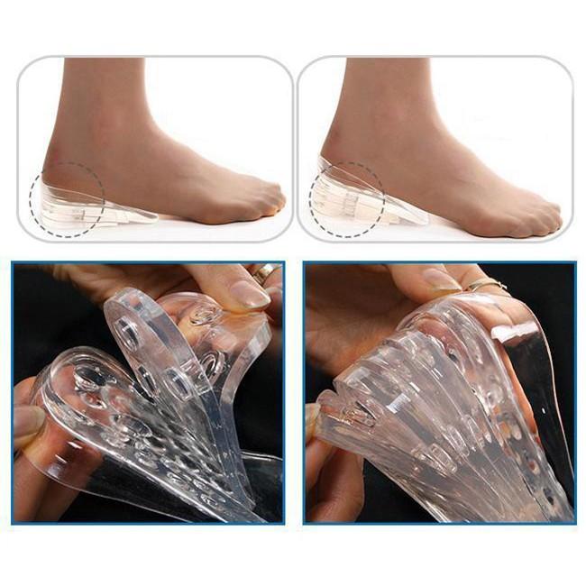 Lót giày silicon độn đế tăng chiều cao 4cm - Freesize