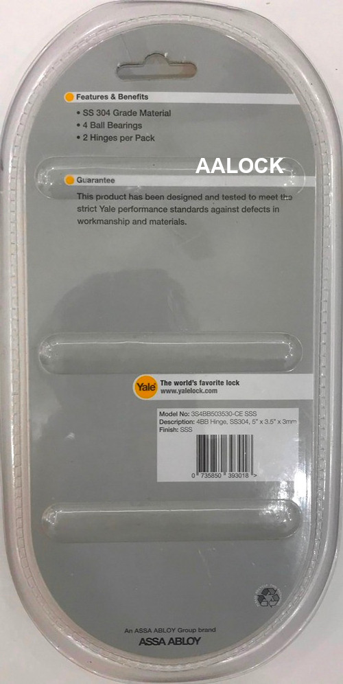 1 cặp bản lề cửa Yale 3S4BB503530-CE US32D, loại bản lề lá cao cấp cho cửa chính của Mỹ