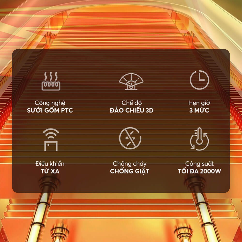 Máy sưởi gốm Elmich CHE 3937 Hàng Chính Hãng