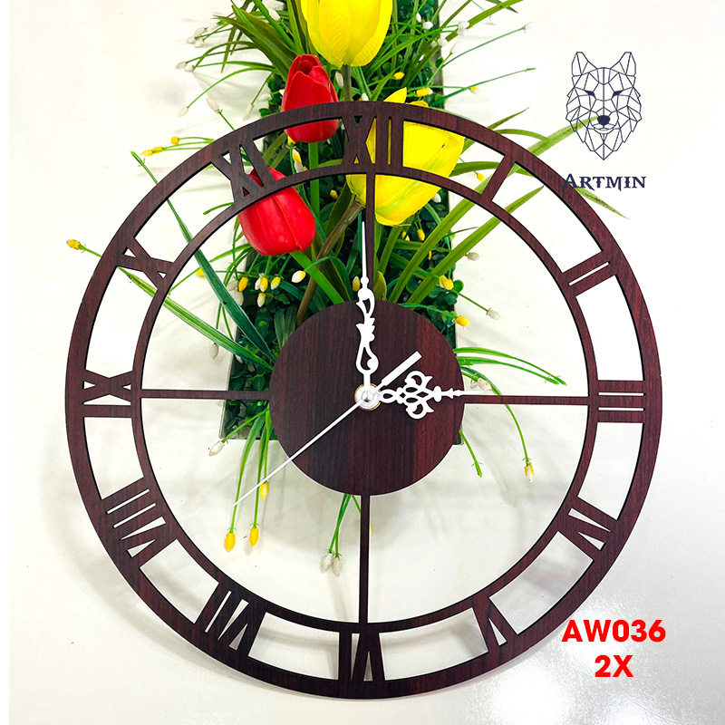 AW036 - Đồng Hồ Gỗ Decor Nhà Cổ Điển – Đồng Hồ Treo Tường Trang Trí Cực Xinh