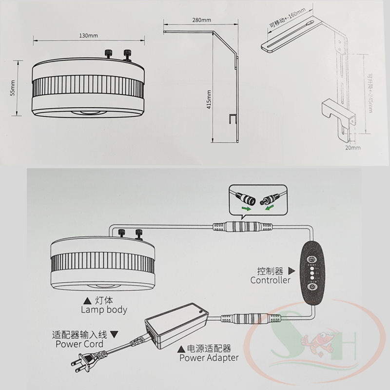 Đèn led rọi KZJ TA series TA4 WRGB UV bể cá tép thủy sinh biotop