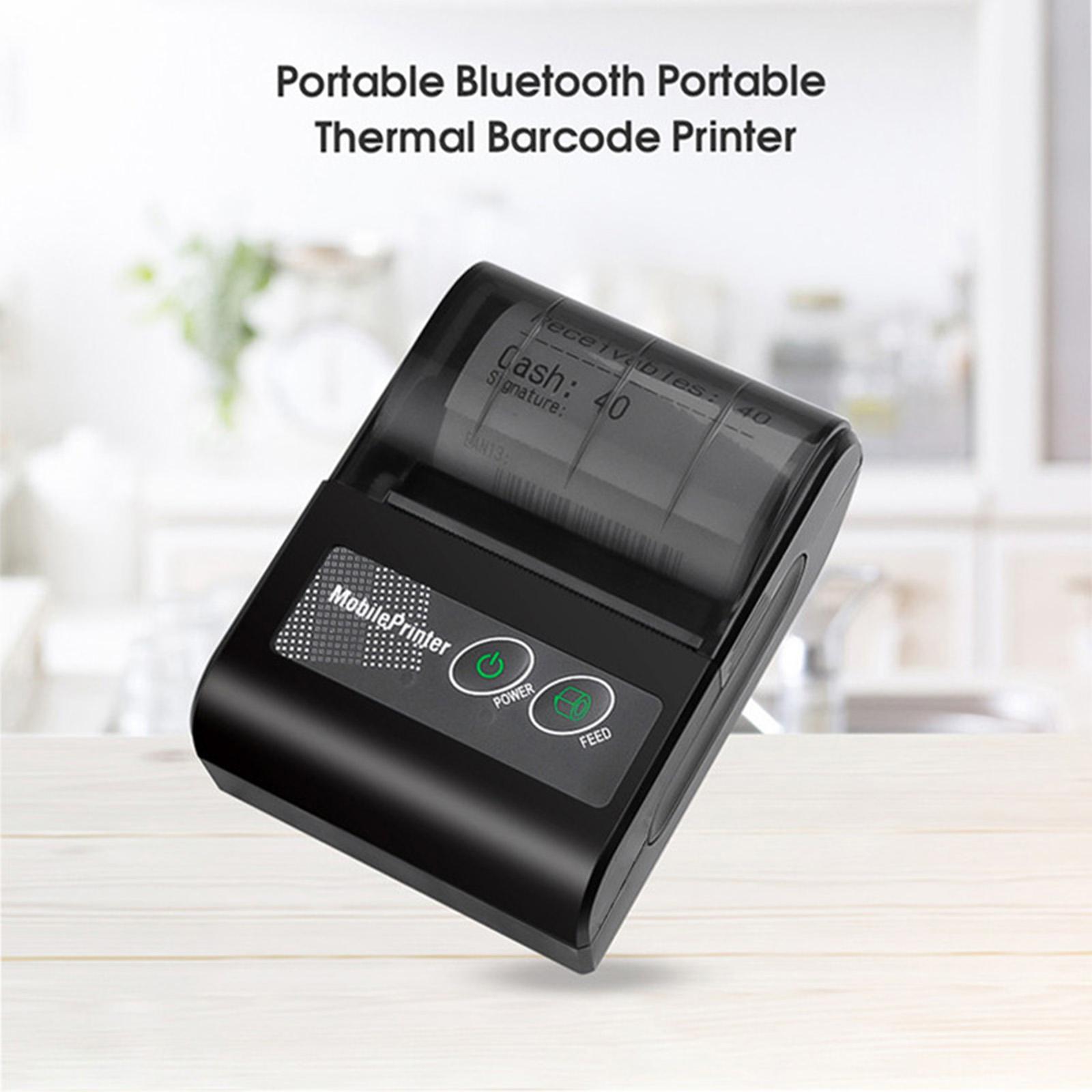 Black Bluetooth Printer Bill Thermal Receipt Printer Paper for IOS New
