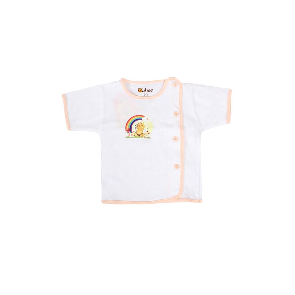 Sơ sinh -Áo sơ sinh bác sĩ viền màu tay ngắn BABIBOO- BB05