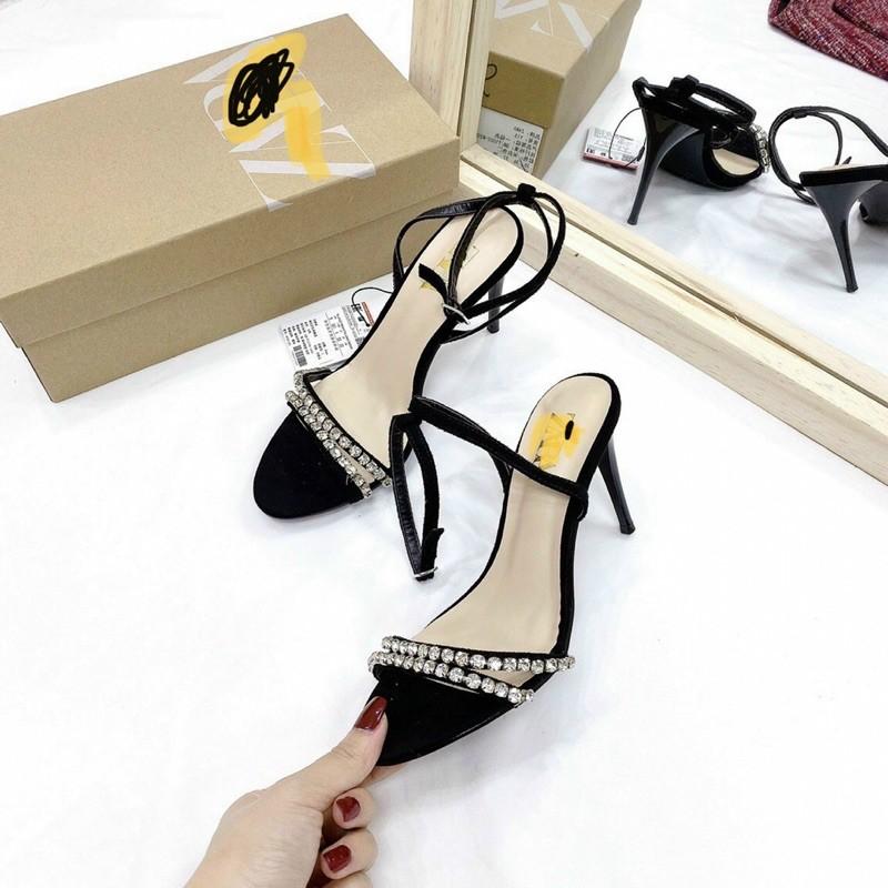 SANDAL NỮ QUAI ĐÁ THỜI TRANG GÓT NHỌN CAO 10CM (KÈM VIDEO)