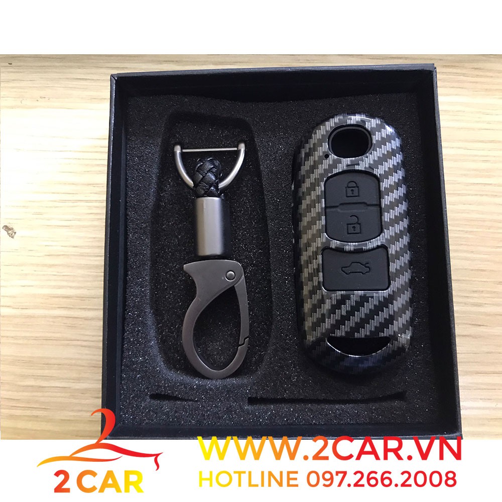 Ốp chìa khóa, bọc khóa xe Mazda 2, Mazda 3, Mazda 6, Mazda Cx5, CX8,CX3, CX30, CX-30 mẫu vỏ Cacbon cao cấp