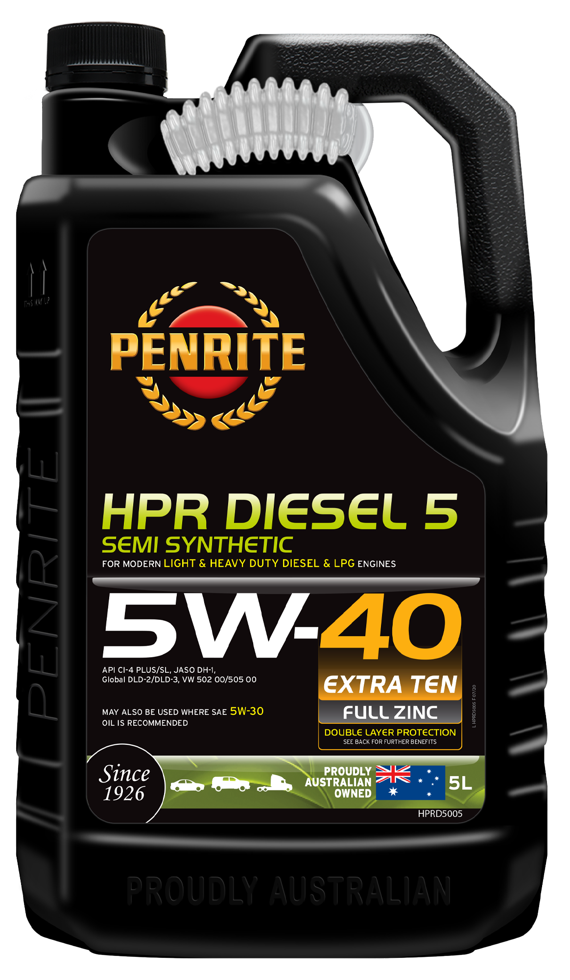 PENRITE - Dầu nhớt động cơ ô tô máy dầu HPR DIESEL 5 5W40 (bán tổng hợp) 5 Lít