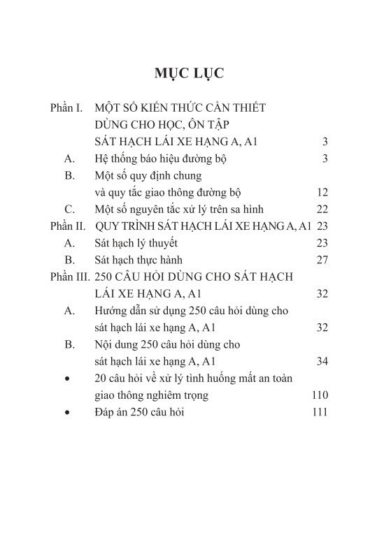 Sách - Hỏi Và Đáp Về Luật Trật Tự, An Toàn Giao Thông Đường Bộ (Hạng A, A1) 2025 - ndbooks