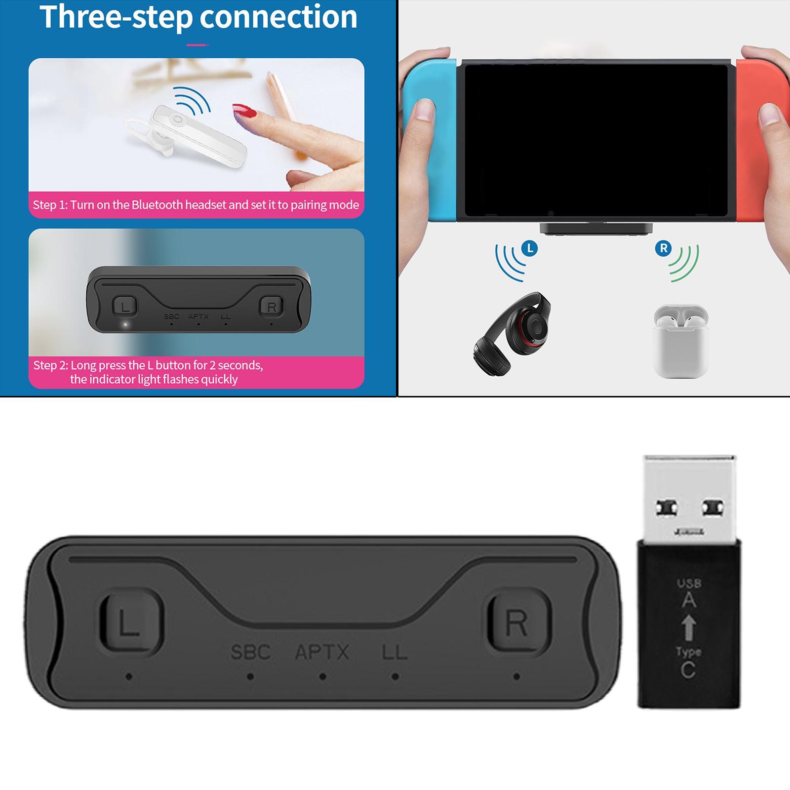 Bluetooth Adapter USB C to A Converter Low Latency   Switch Laptop PC