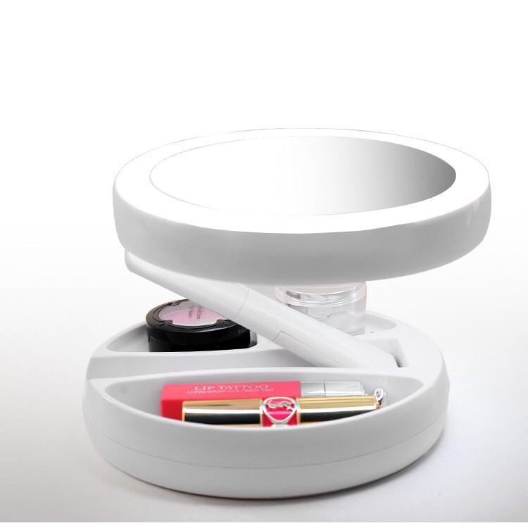 Gương đèn led trang điểm gấp gọn