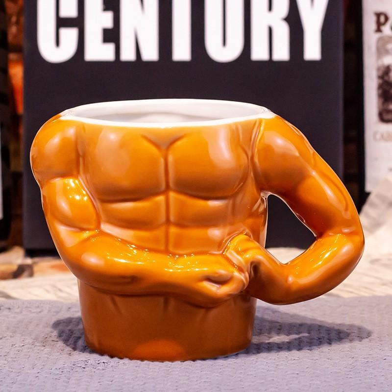 Cốc Sứ Uống Cafe Thể Hình Cơ Bắp 6 Múi Cho GYMER - Quà Tặng Sinh Nhật Bạn Trai Động Lực Tập GYM