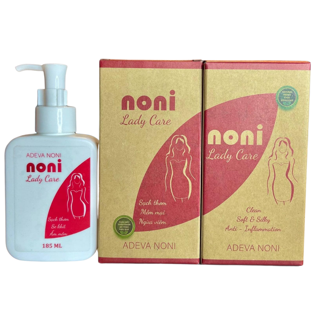 Dung dịch vệ sinh phụ nữ từ thảo dược Noni Ladycare chai 185ml - Hỗ trợ giảm nấm ngứa, giảm thâm, giảm mùi. Tinh chất bạc hà the mát tạo hưng phấn, lá trầu không hỗ trợ kháng khuẩn