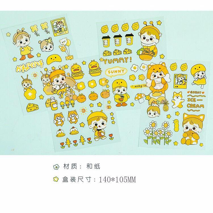 Sticker hình dán cô gái nhỏ set 4 tấm GB6675