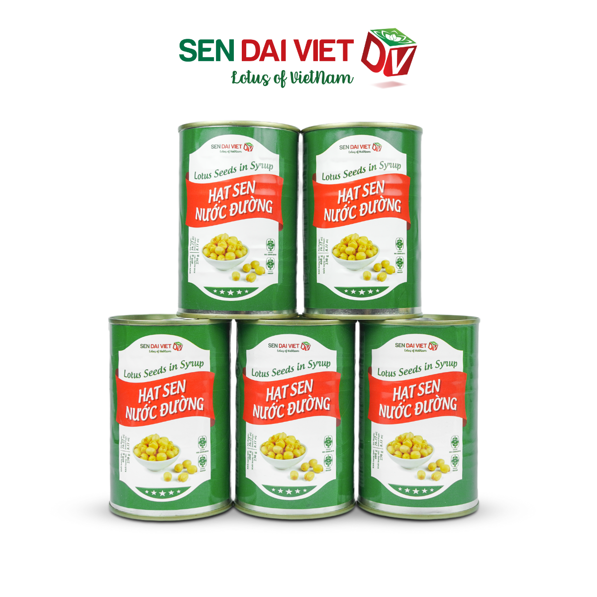 [6 Lon] Hạt Sen Nước Đường- Hương Vị Thơm Ngon, Dễ Dàng Sử Dụng, ĐV- Sen Đại Việt- Lon 460g