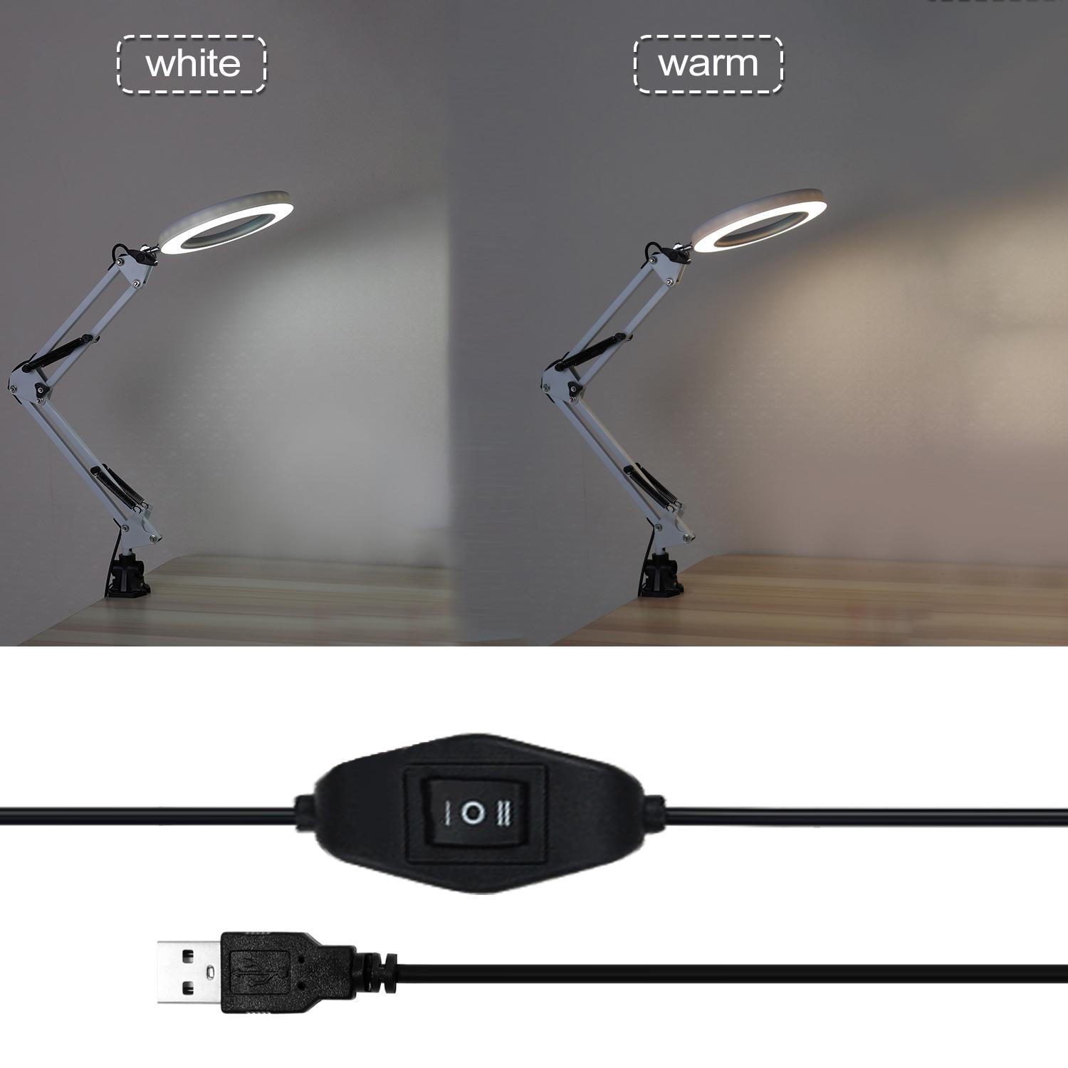 Đèn Bàn Led USB đọc sách có thể gập lại với 2 chế độ điều chỉnh độ sáng cho người cao tuổi và học sinh