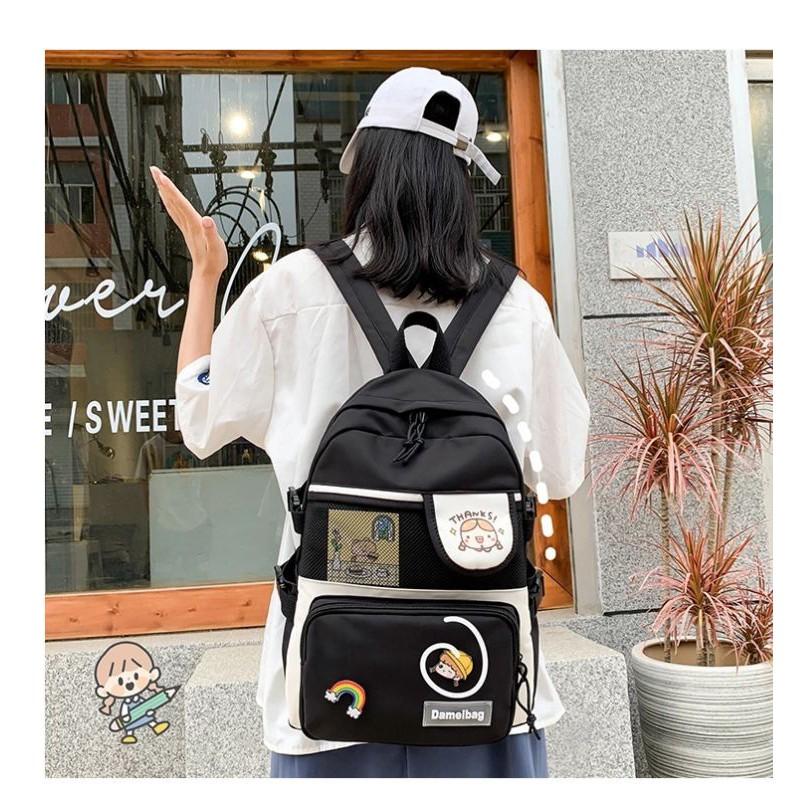 Balo Thời Trang Nam nữ in chữ DAME đi học laptop ulzzang