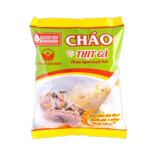 Cháo Ăn Liền Cao Cấp Khánh Hòa Nutrition Vị Thịt Bằm/Vị Thịt Gà Gói 50G - Thùng 50 Gói