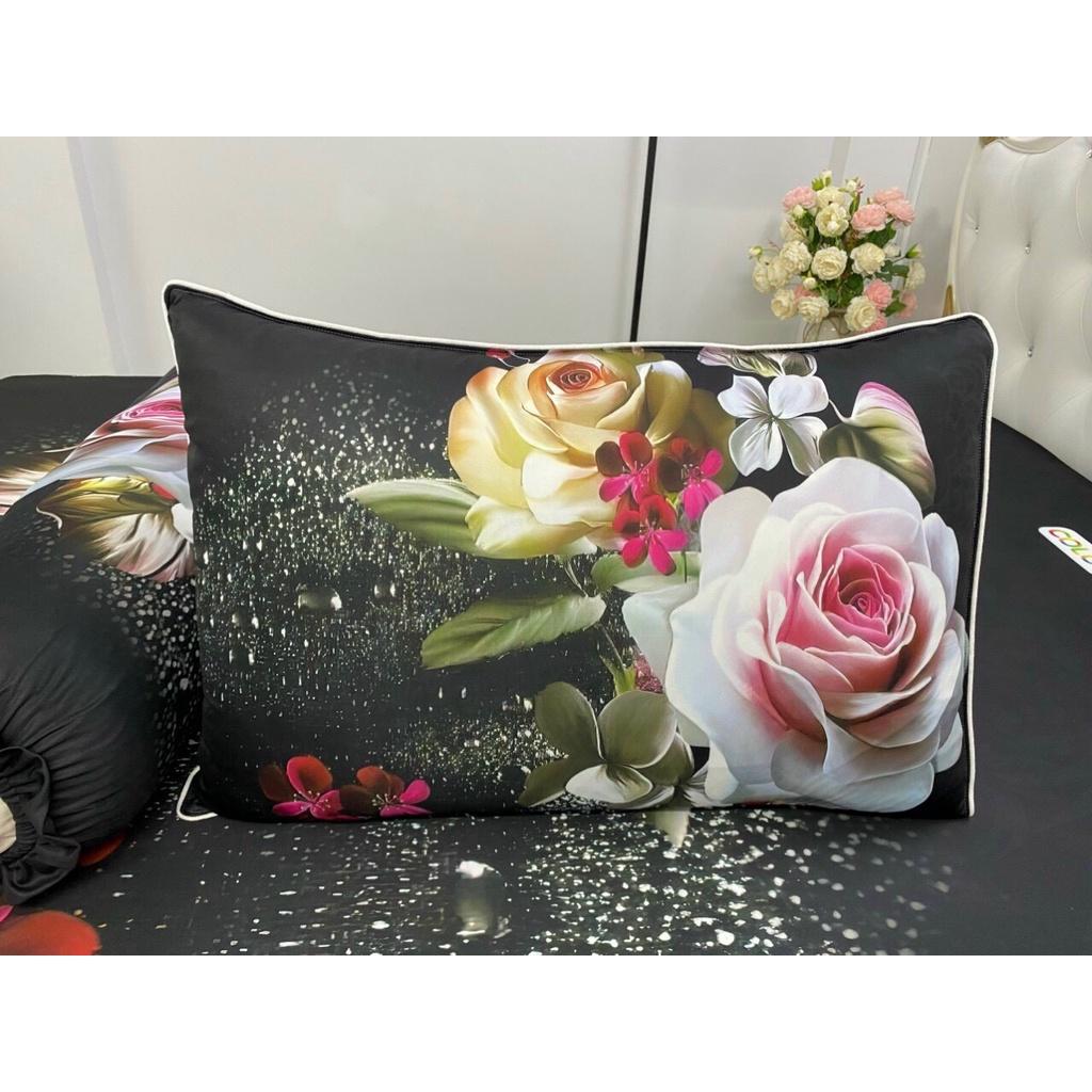 Bộ Drap+áo gối thun Ý 5D Cao Cấp , mát lạnh, thấm hút tốt
