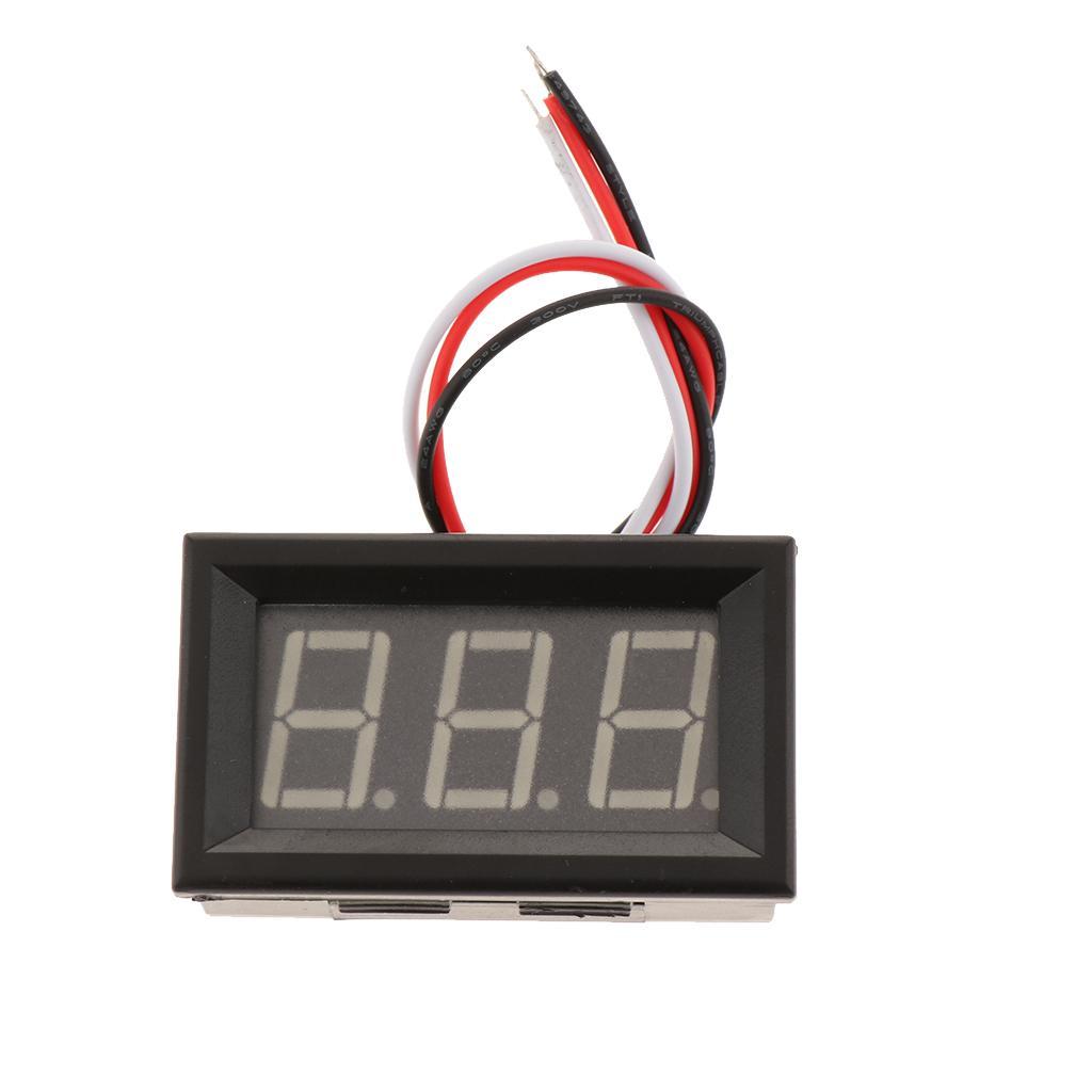 DC 0-30V 3-wire Voltage Meter LED Digital Voltmeter W/ Reverse Protection