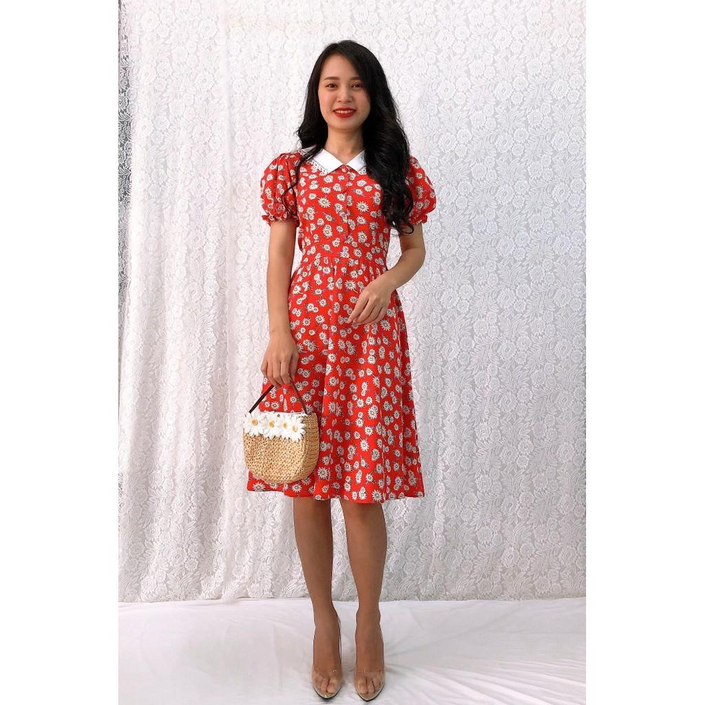 Đầm xòe họa tiết