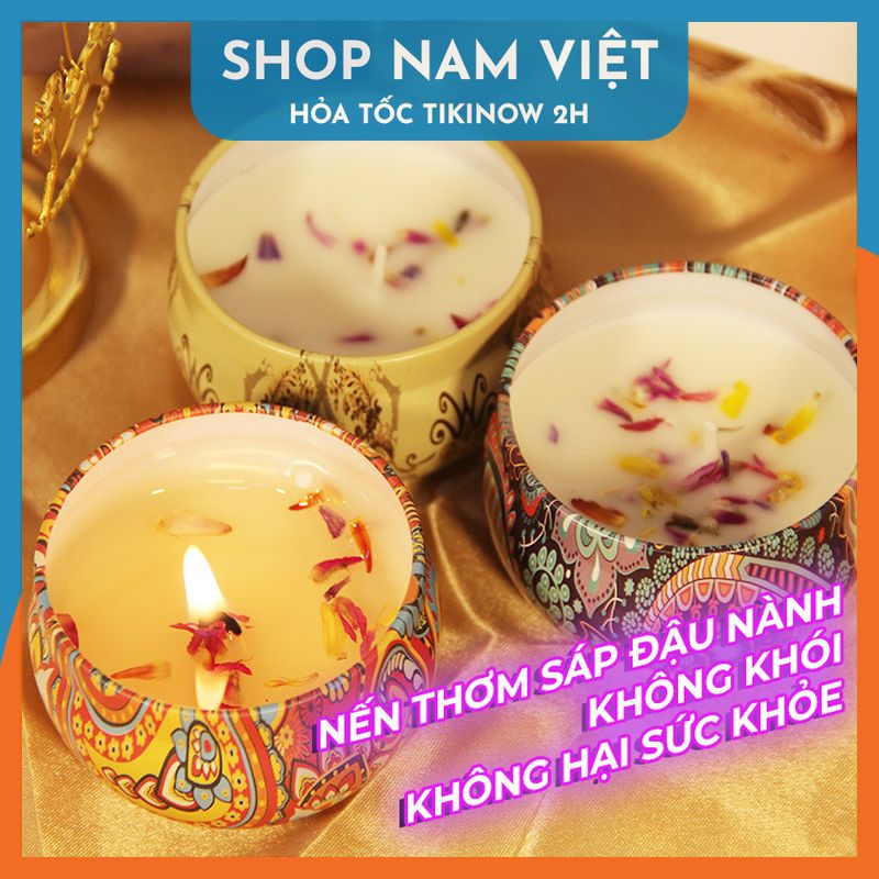 [Chọn Mùi] Nến Thơm Hoa Khô Không Khói, Thư Giãn Tinh Thần, Khử Mùi, Dễ Ngủ