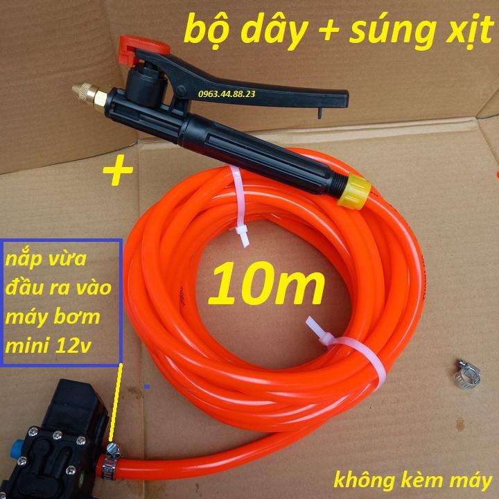 Bộ phụ kiện máy rửa xe mini 12v kèm vòi xịt
