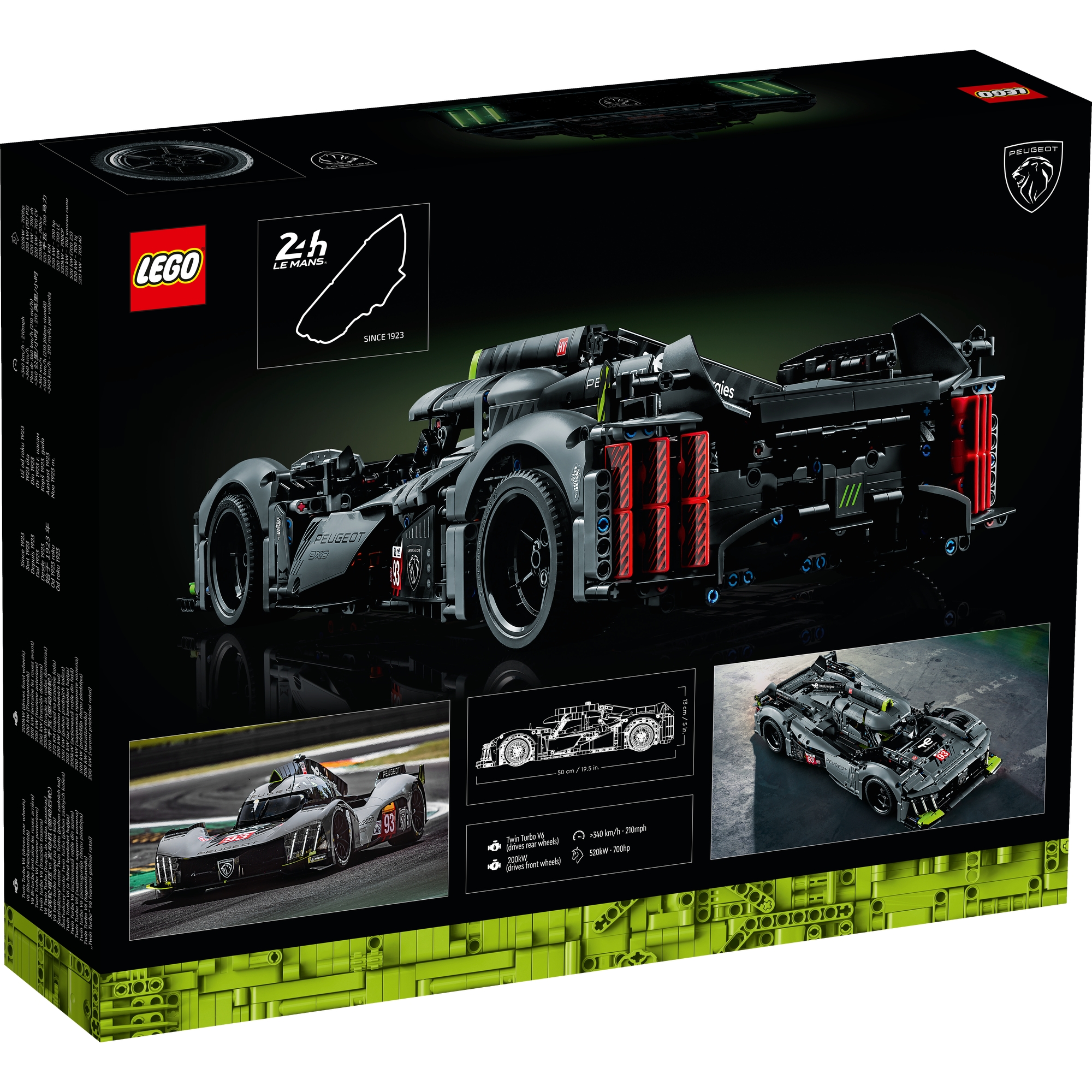 LEGO TECHNIC 42156 Đồ Chơi Lắp Ráp Siêu Xe Peugeot 9x8 24H LeMans Hypercar (775 chi tiết)