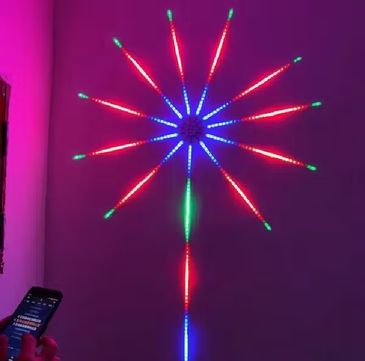đèn LED pháo hoa trang trí dán tường hoa điều khiển từ xa nhiều màu