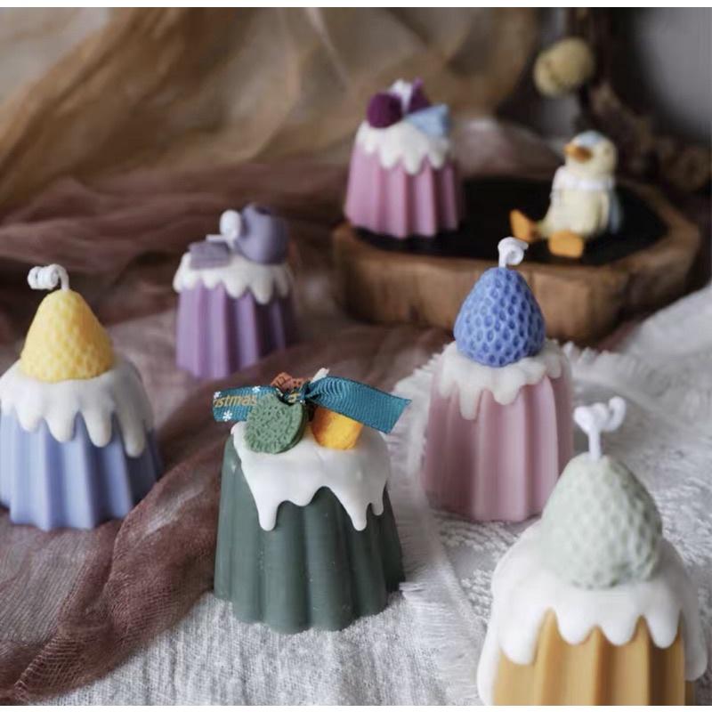 Nến Thơm Decor Bánh Pudding Phủ Kem Topping Nhiều Màu Handmade - Dory Lab