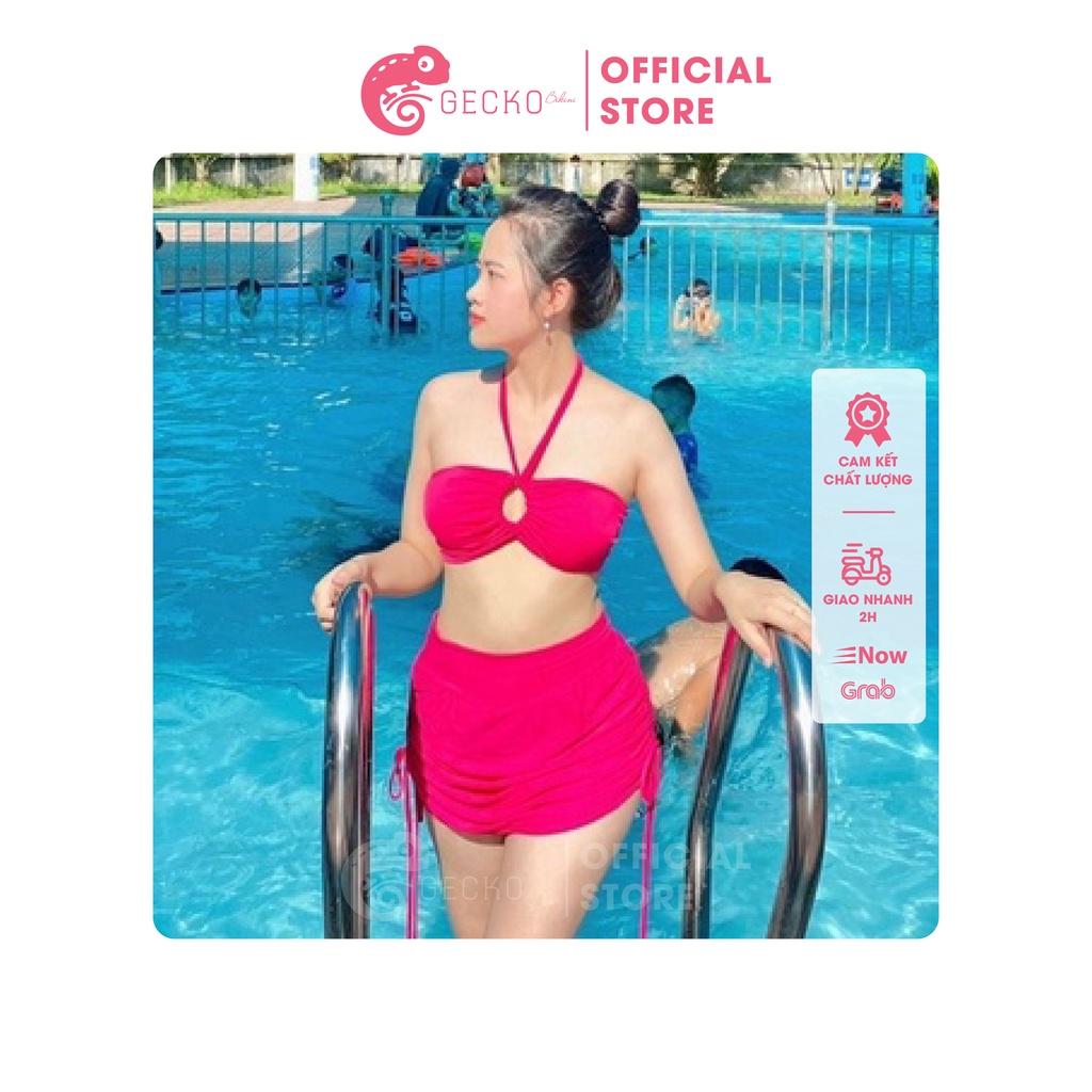 Bikini 2 Mảnh Áo Rút Dây Phối Quần Váy GK0282 (Ảnh Thật, Nhiều Màu)