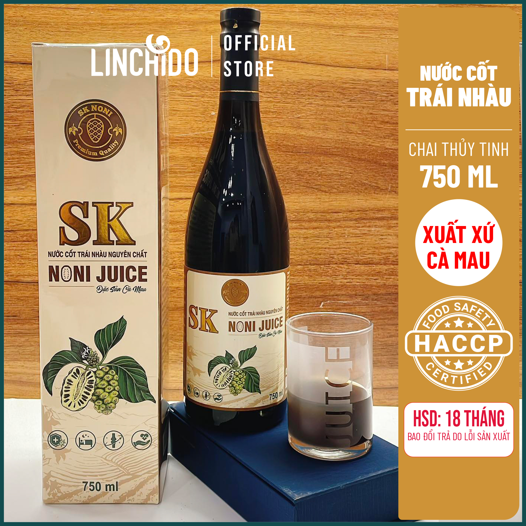 Nước Cốt Trái Nhàu Tươi Nguyên Chất Tách Mùi 750 ml SK Noni Juice Premium
