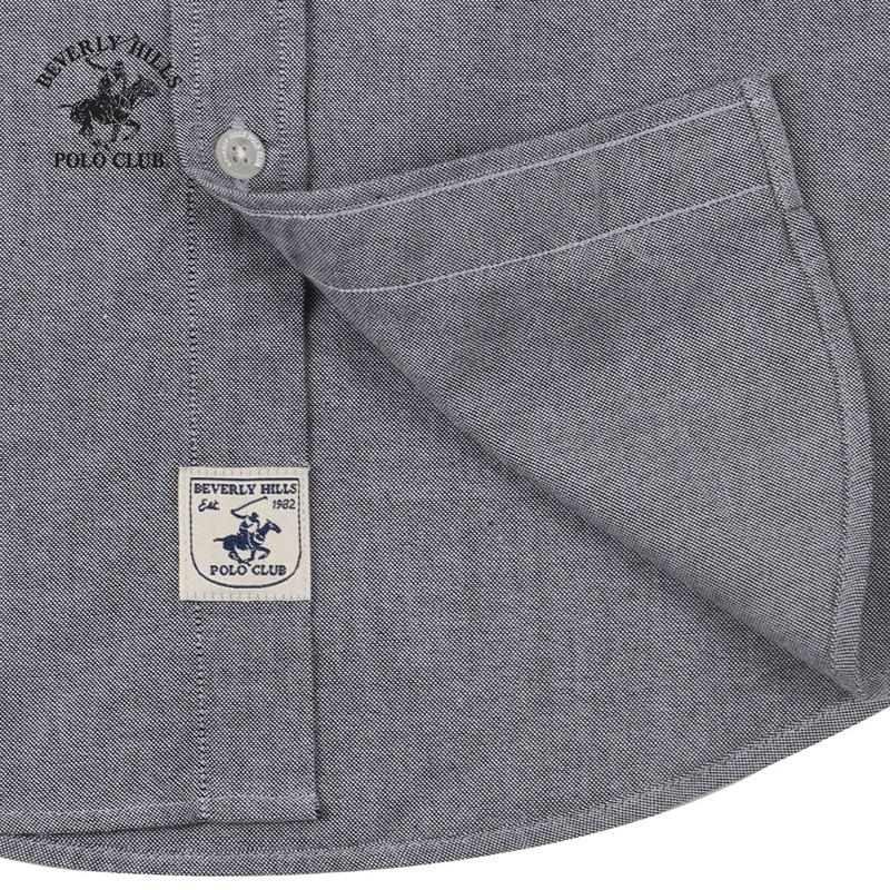 Áo sơ mi ngắn tay Nam Beverly Hills Polo Club Slimfit 100% cotton Đen CMSSS20TL007