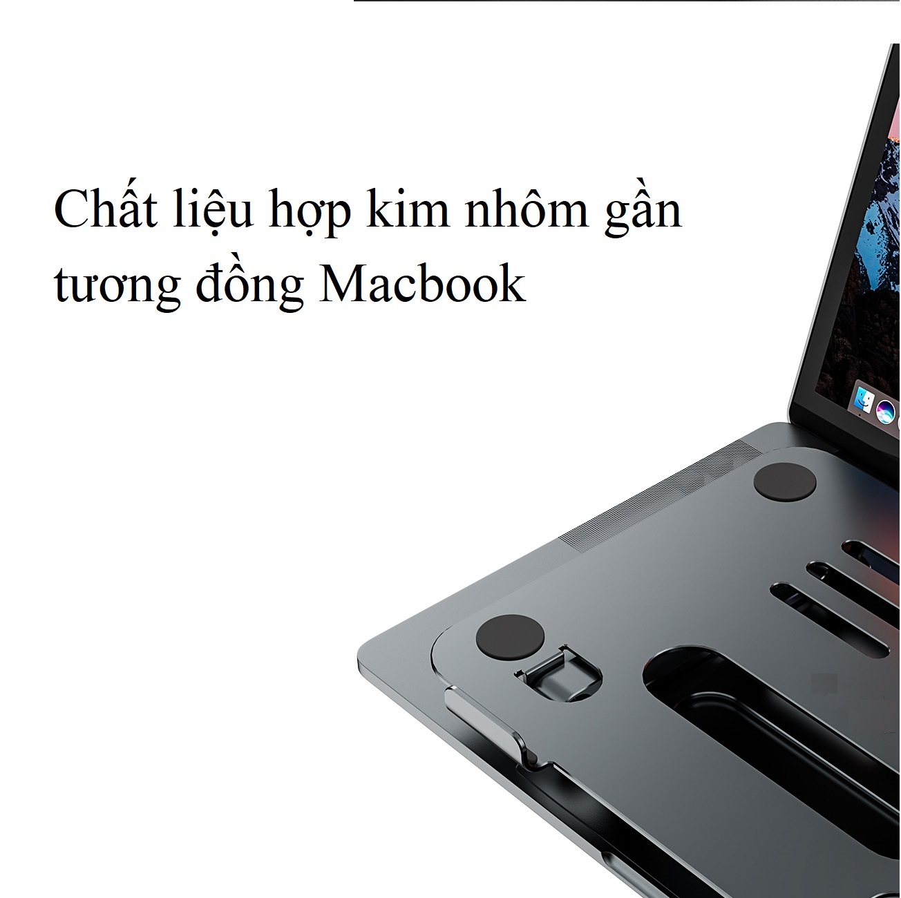 Giá đỡ laptop stand nhôm chỉnh độ cao chống mỏi gai váy cho laptop và máy tính bảng P43 Vu Studio - Hàng chính hãng