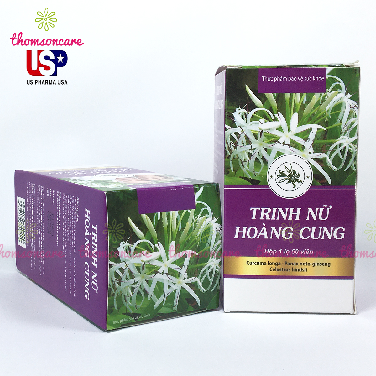 Trinh nữ hoàng cung - Hộp 50 viên - Hỗ trợ giảm u xơ tử cung, phì đại tiền liệt tuyến - Có thêm xạ đen, tam thất