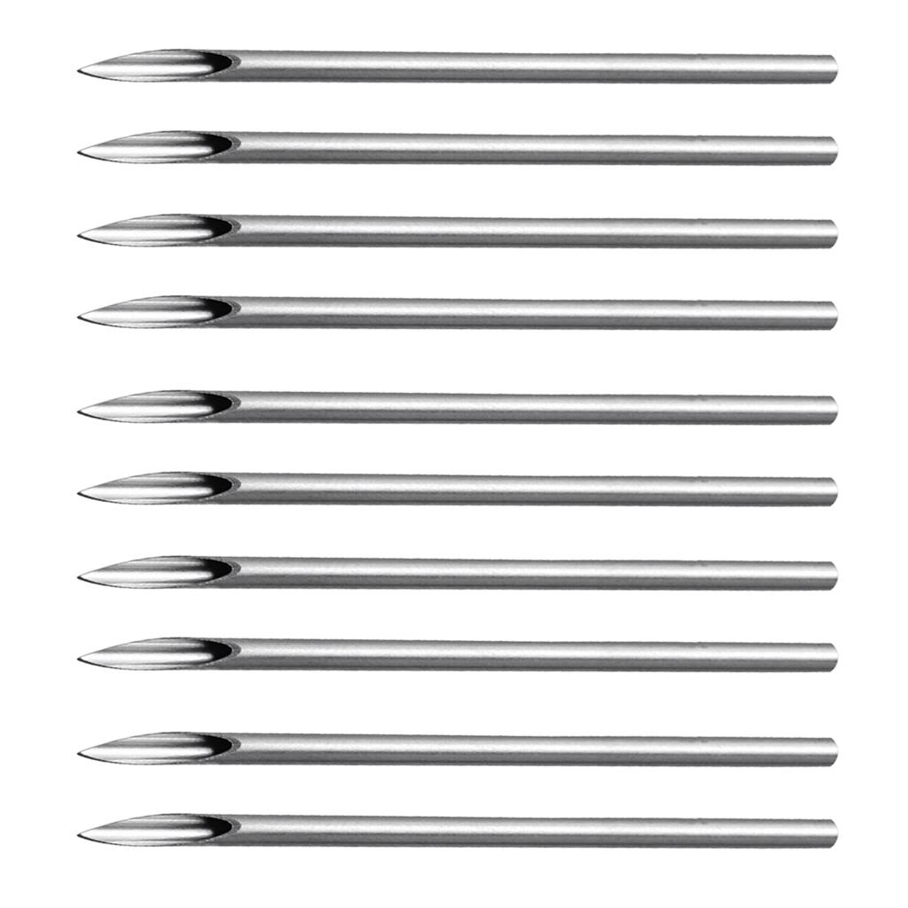 10 Pieces Stainless Steel Sterilized Piercing Needles For Navel Ear Lip 14g