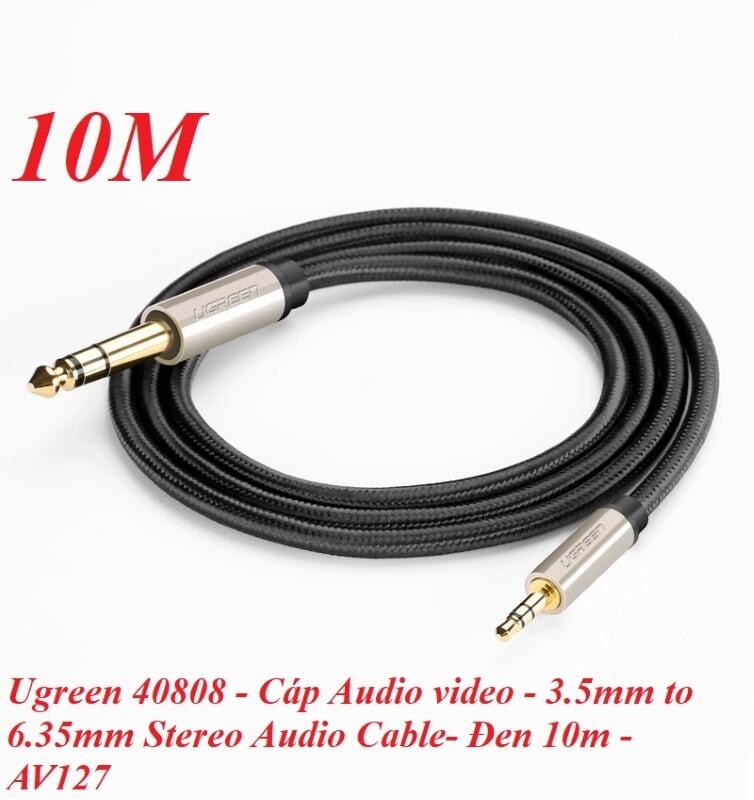 Ugreen UG40808AV127TK 10M màu Đen Cáp âm thanh 3.5mm sang 6.5mm cao cấp - HÀNG CHÍNH HÃNG