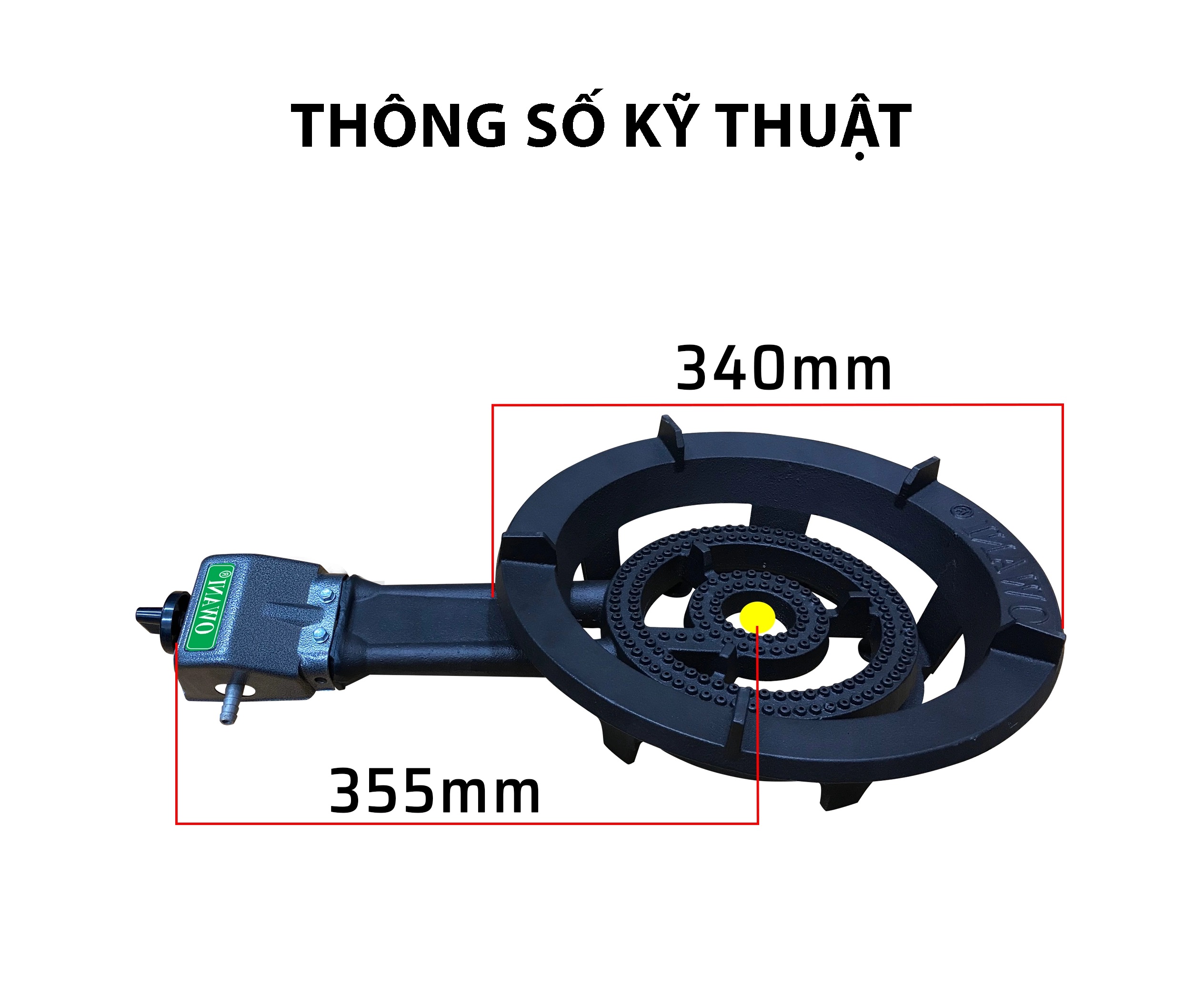 Combo Bếp Gas Công Nghiệp Chuyên Dụng Hầm Chiên Kho OWANI WN-260C Sơn Tĩnh Điện Loại To 5 Chân Kèm Van Dây - Hàng Chính Hãng