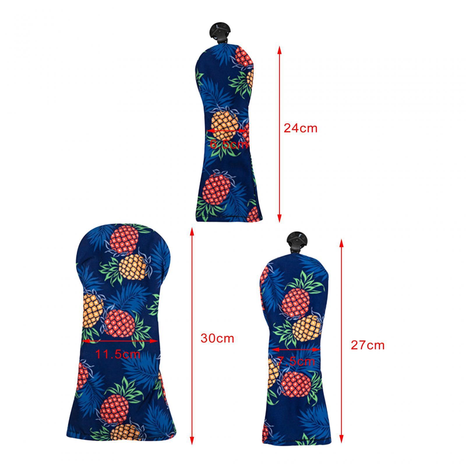3x Golf Club Head Covers Golf Wood Covers with Tags Golf Cue Protect Case Durable Golf Wood Headcover Golf Fairway Wood Cover