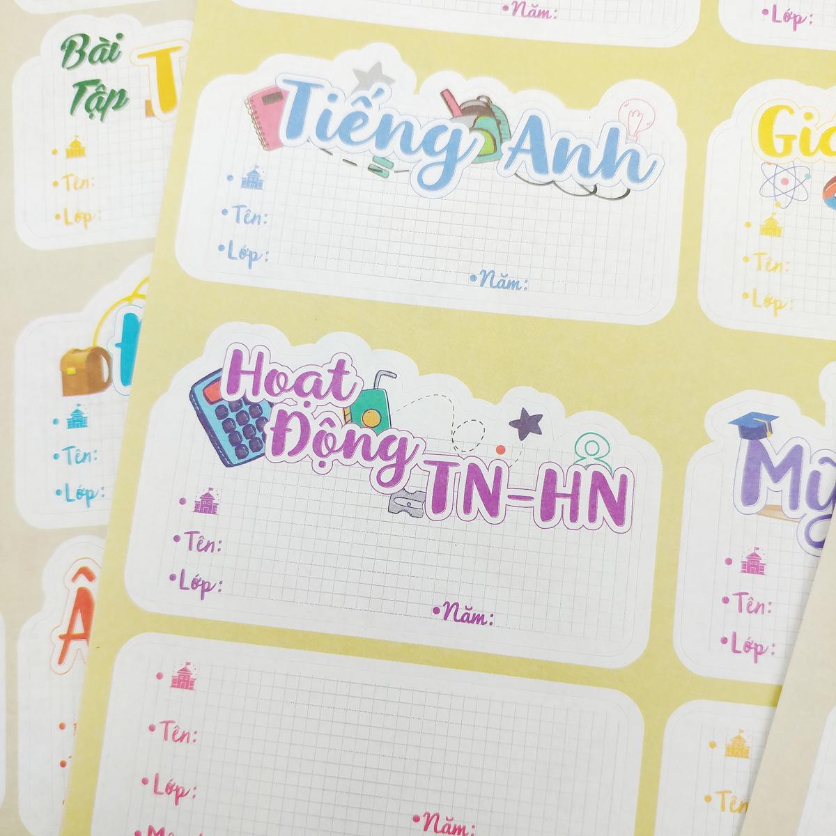 Sticker Nhãn Vở Môn Học - Teenage NV-07 - Cấp 3 (3 Tờ/Xấp)