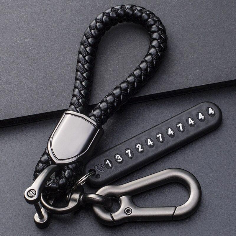 Anti-Lost Car Key Pendant Split Rings Keychain Phone Number Card Keyring Auto Vehicle Key Chain Car Outdoor Climbing Accessories