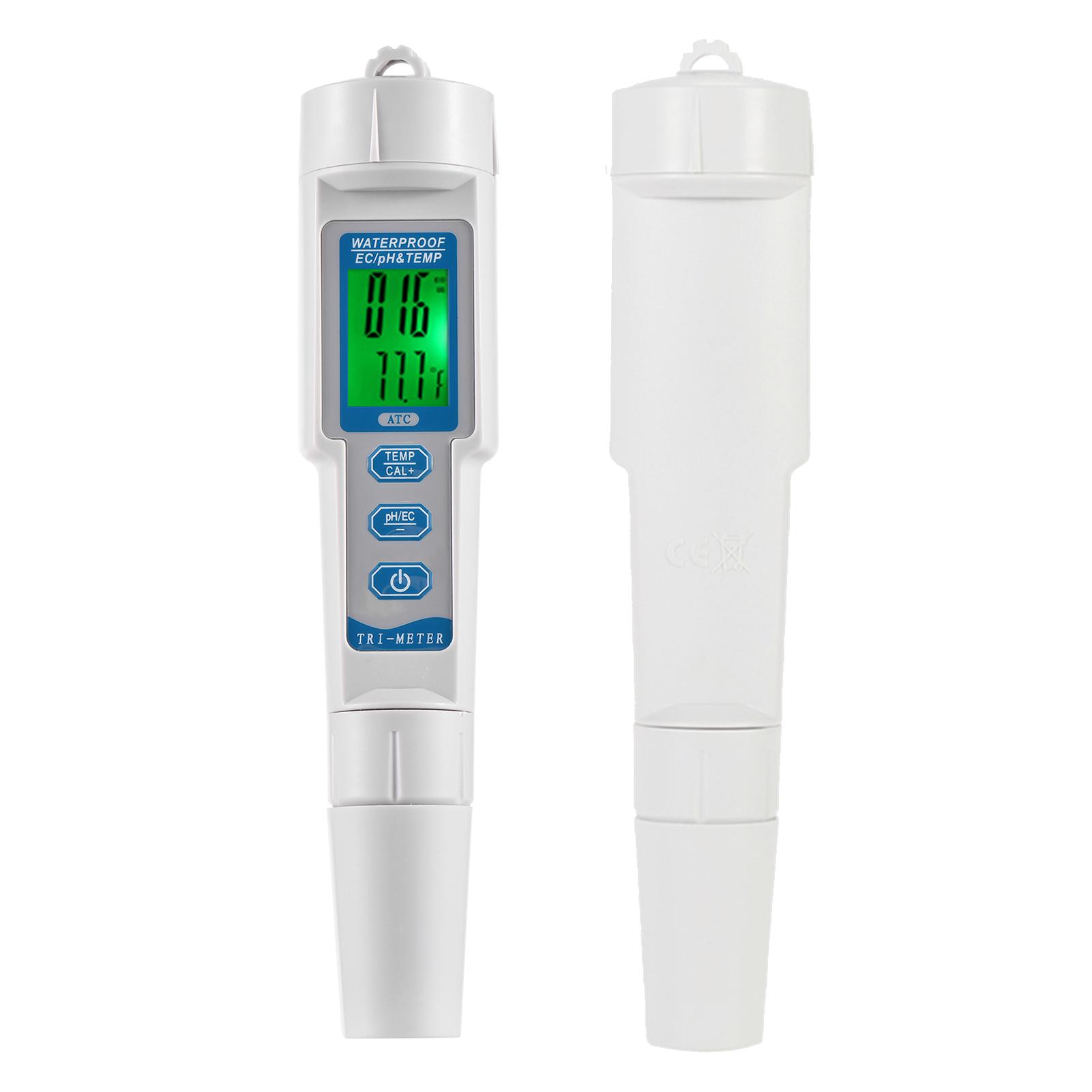New Professional 3 in 1 Multi-parameter Water Quality Tester Monitor Portable Pen Type pH & EC & TEMP Meter Acidometer Water Quality Analysis Device
