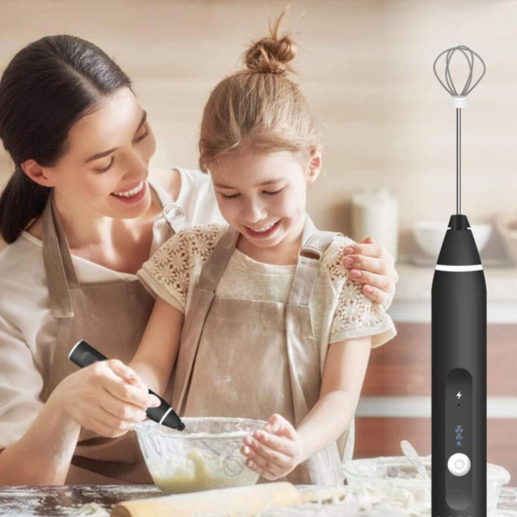 USB Rechargeable Milk Frother Handheld Electric 3