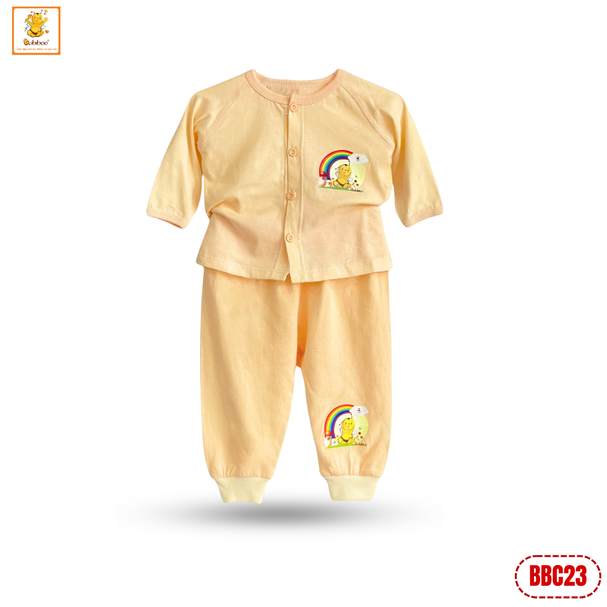 Quần áo sơ sinh bé trai Babiboo bộ dài tay cho bé chất cotton tự nhiên, thấm hút tốt BBC23