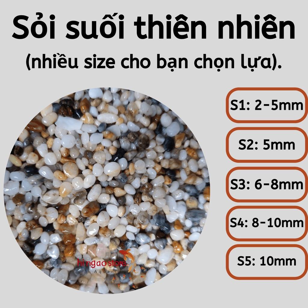 Bao 1KG Sỏi suối thiên nhiên - Trang trí hồ cá - Phụ Kiện Cá Cảnh - Hingaostore.