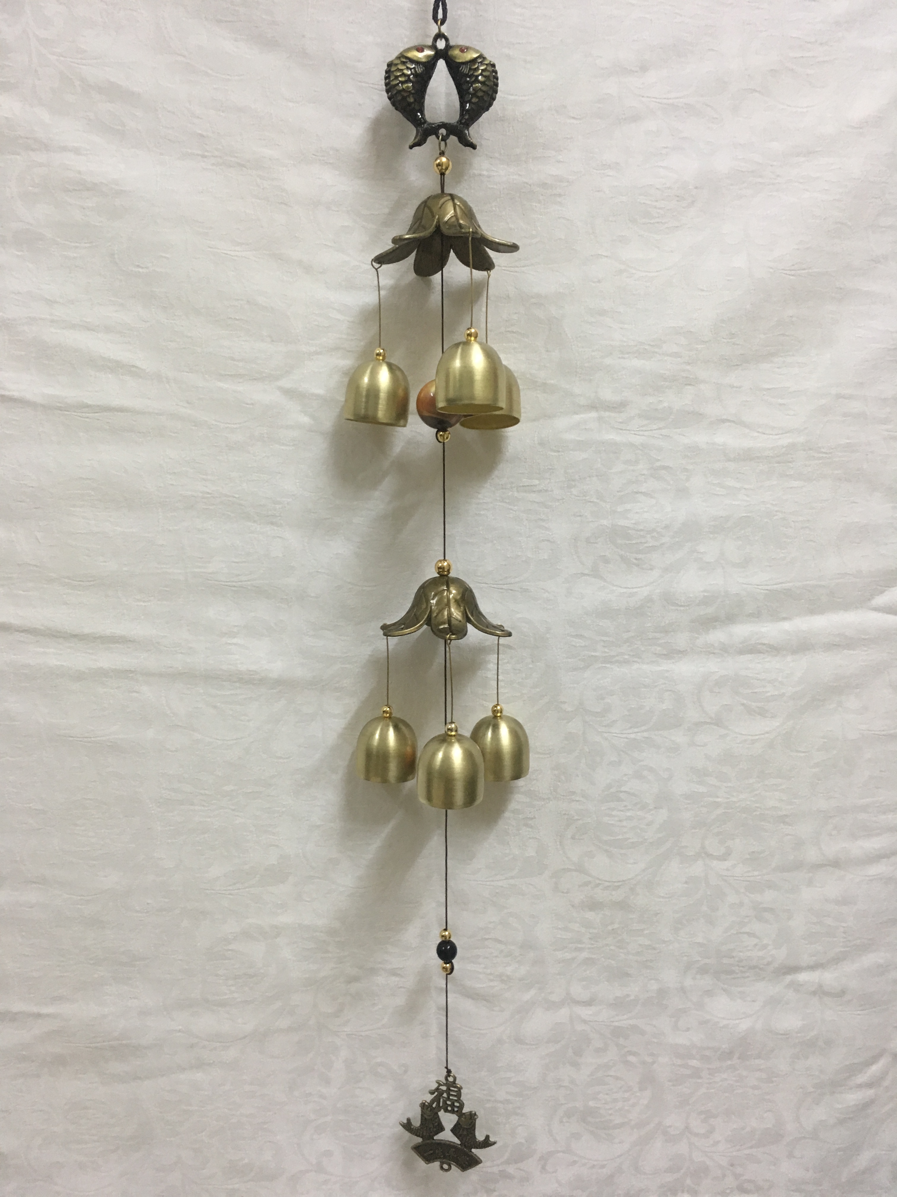 Chuông gió "Song ngư hành phúc" 2 tầng 2 mái 8 chuông VG31